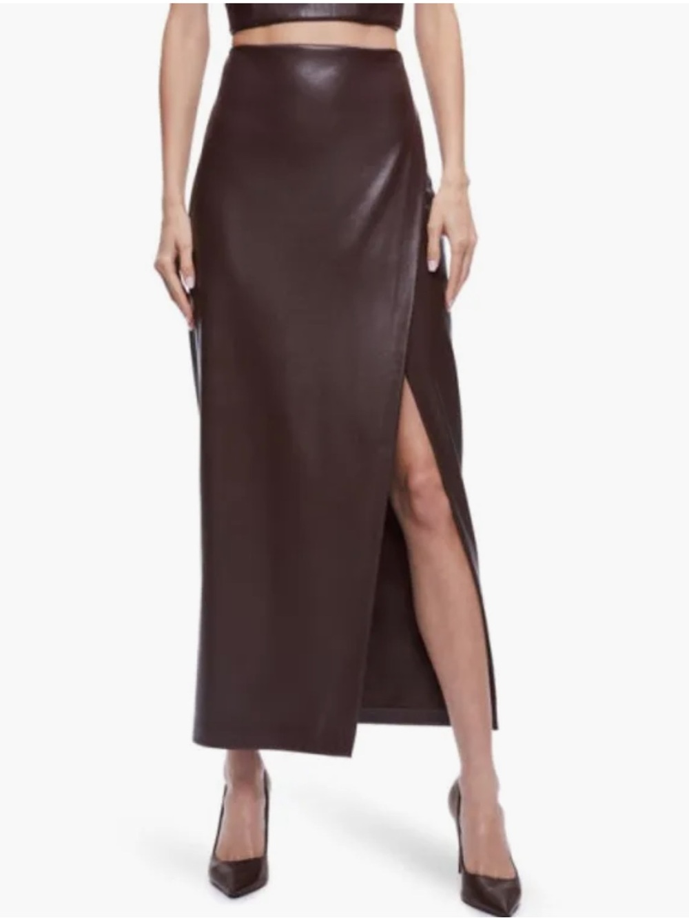 Alice + Olivia Faux Leather Wrap Skirt